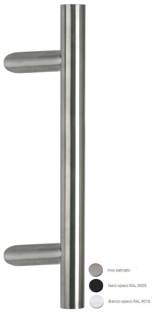 Maniglione Inclinato In Acciaio Inox Satinato – 600x400 Mm, Per Porte Serramenti, Made In Italy, Linea Domus